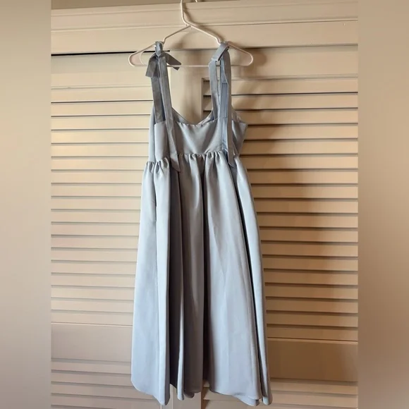 BHLDN Elanor Taffeta Midi Dress In Blue - Picture 5 of 9